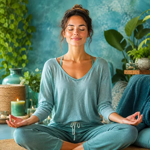 Persona meditando en calma